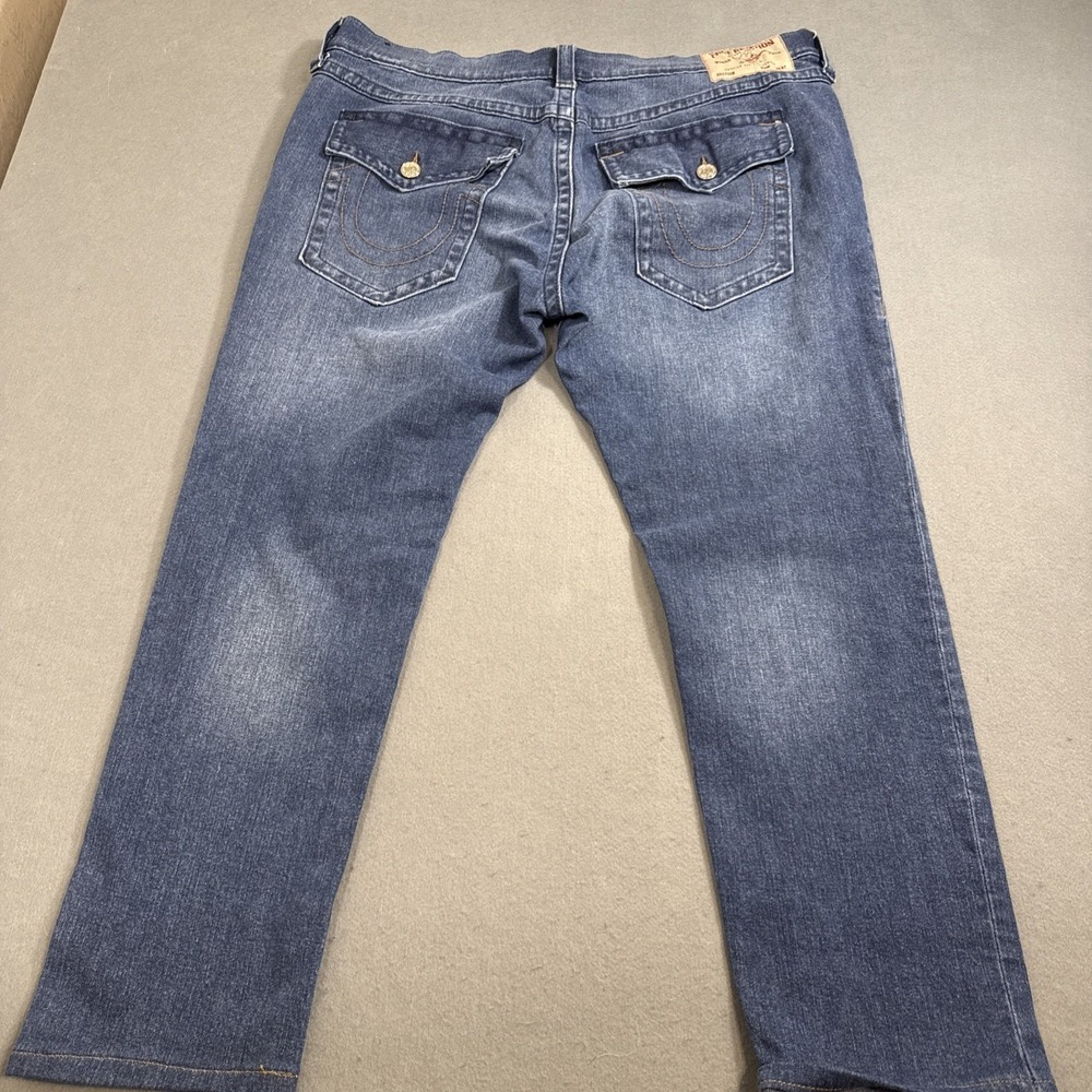 True Religion Rocco MENS 40 RELAXED SKINNY Stretch Premium Blue JEANS
